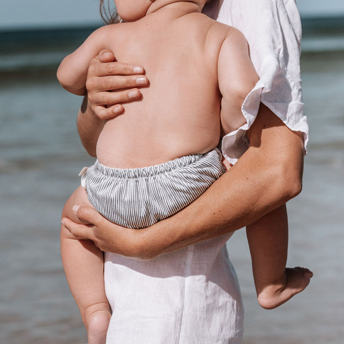 Indigo Pinstripe Swim Nappy