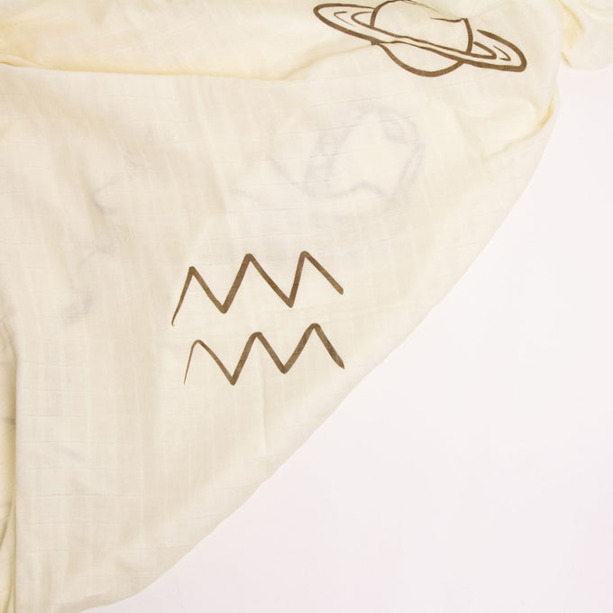 Zodiac Muslin Swaddle - Aquarius