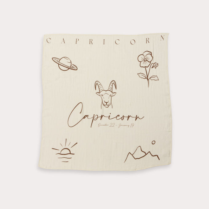 Zodiac Muslin Swaddle - Capricorn