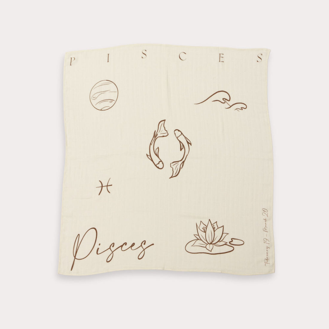 Zodiac Muslin Swaddle - Pisces