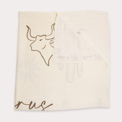 Zodiac Muslin Swaddle - Taurus